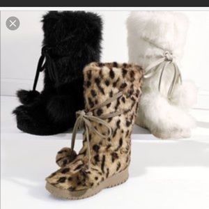 Victoria Secret Faux Fur Pom-Pom Boots